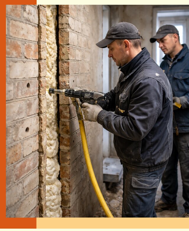 Межстеновое утепление пенополиуретаном в Беслане
